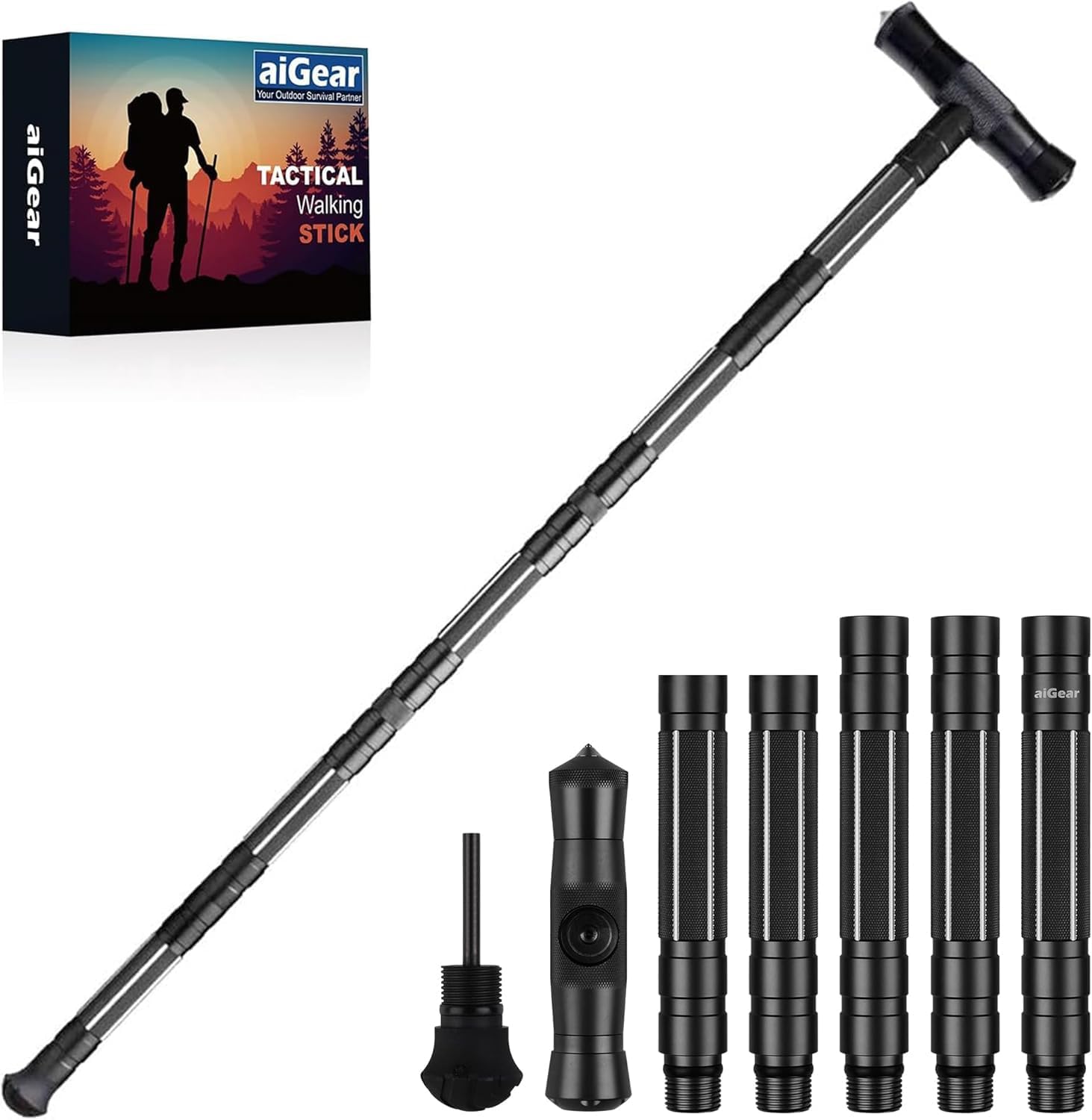 aiGear Kijki do wędrówek, trekkingu, aluminium, regulowana długość, do wędrówek, na kemping, wspinaczkę górską