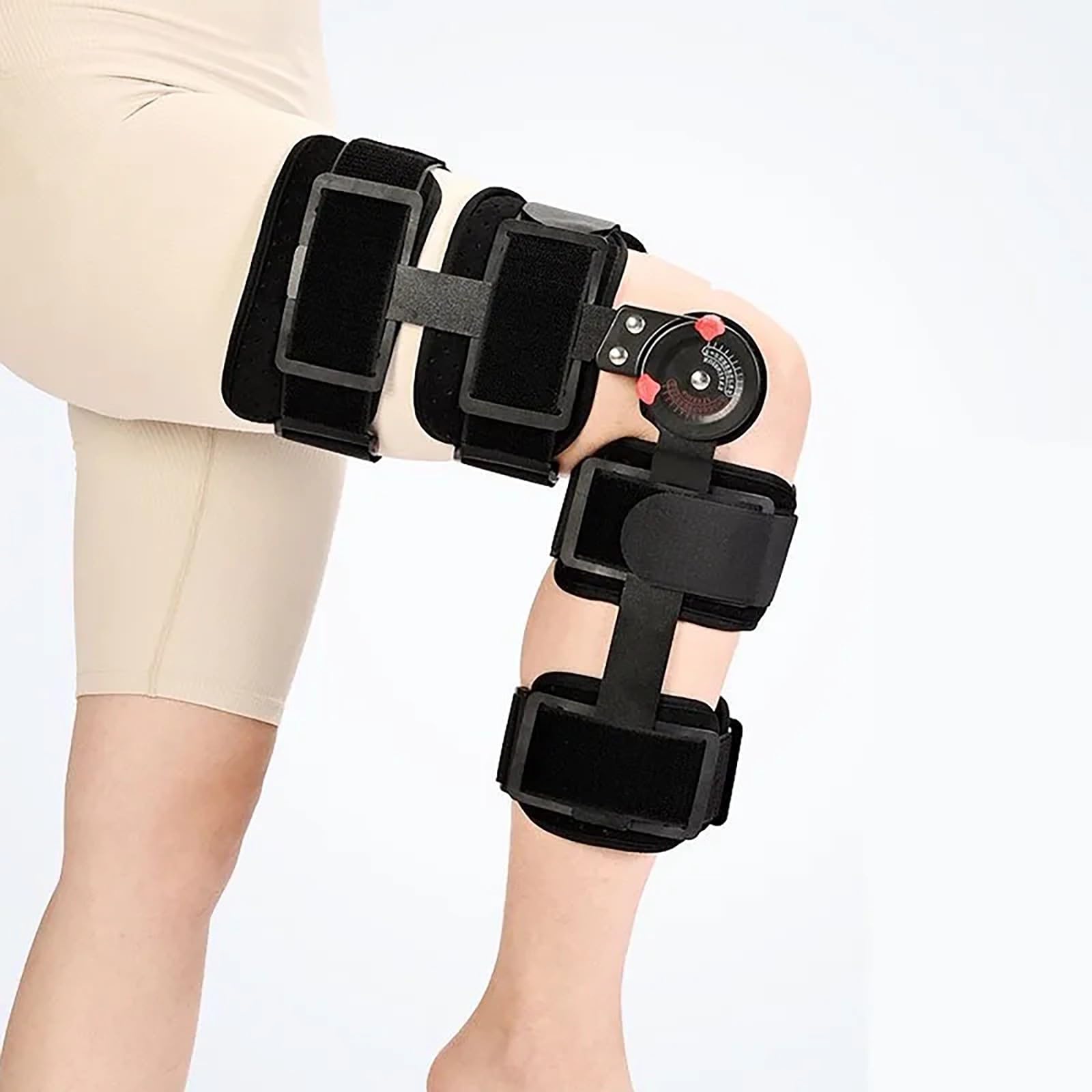 Ortesi per ginocchio,Supporto ortopedico regolabile per ginocchio, supporto per ginocchio e gamba, protezione post-operatoria, ortesi ossea, cura dei legamenti, supporto articolare,Right side