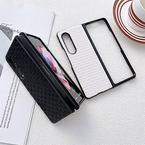 Étui pour Samsung Galaxy Z Fold 4 style tissé chic accessoire mode rose