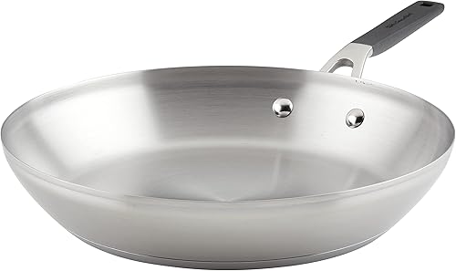 KitchenAid 71025 - Sartén de acero inoxidable, 12 pulgadas, acero inoxidable cepillado