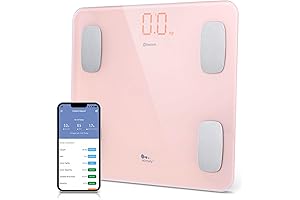 AGM Smart Scale for Body Awareness: Weight, Fat, and More (Pink)