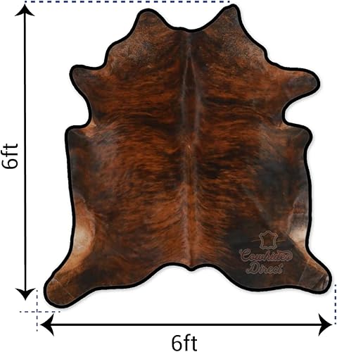 Miniatura 2 de Cowhides Direct Alfombra de piel de vaca brasileña auténtica, con respaldo de gamuza antideslizante, alfombras de vaca para sala de estar,