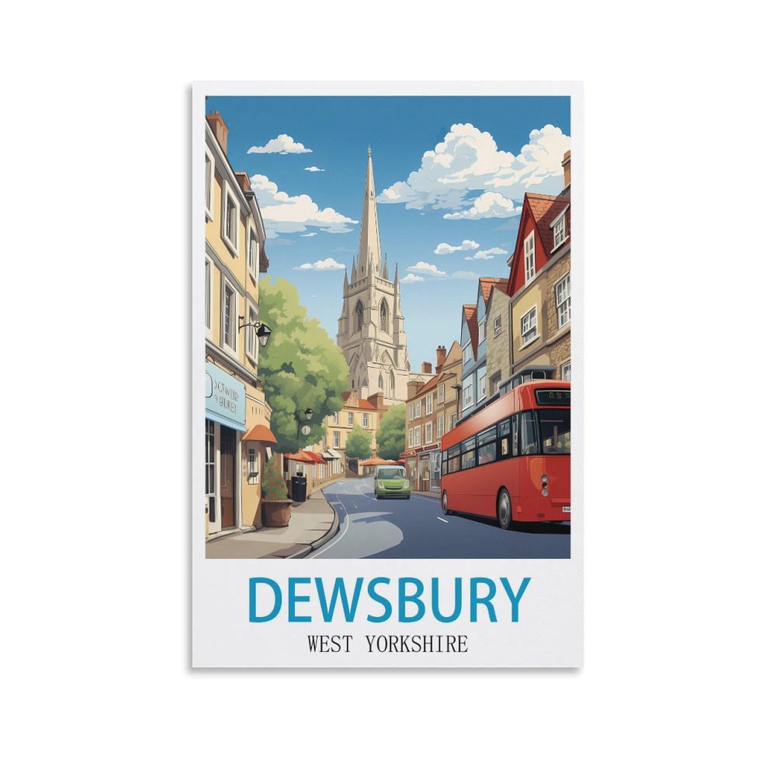 Dewsbury West Yorkshire Vintage Travel Posters 08x12inch(20x30cm) Canvas Art Poster And Wall Art Picture Print Modern Family Bedroom Decor