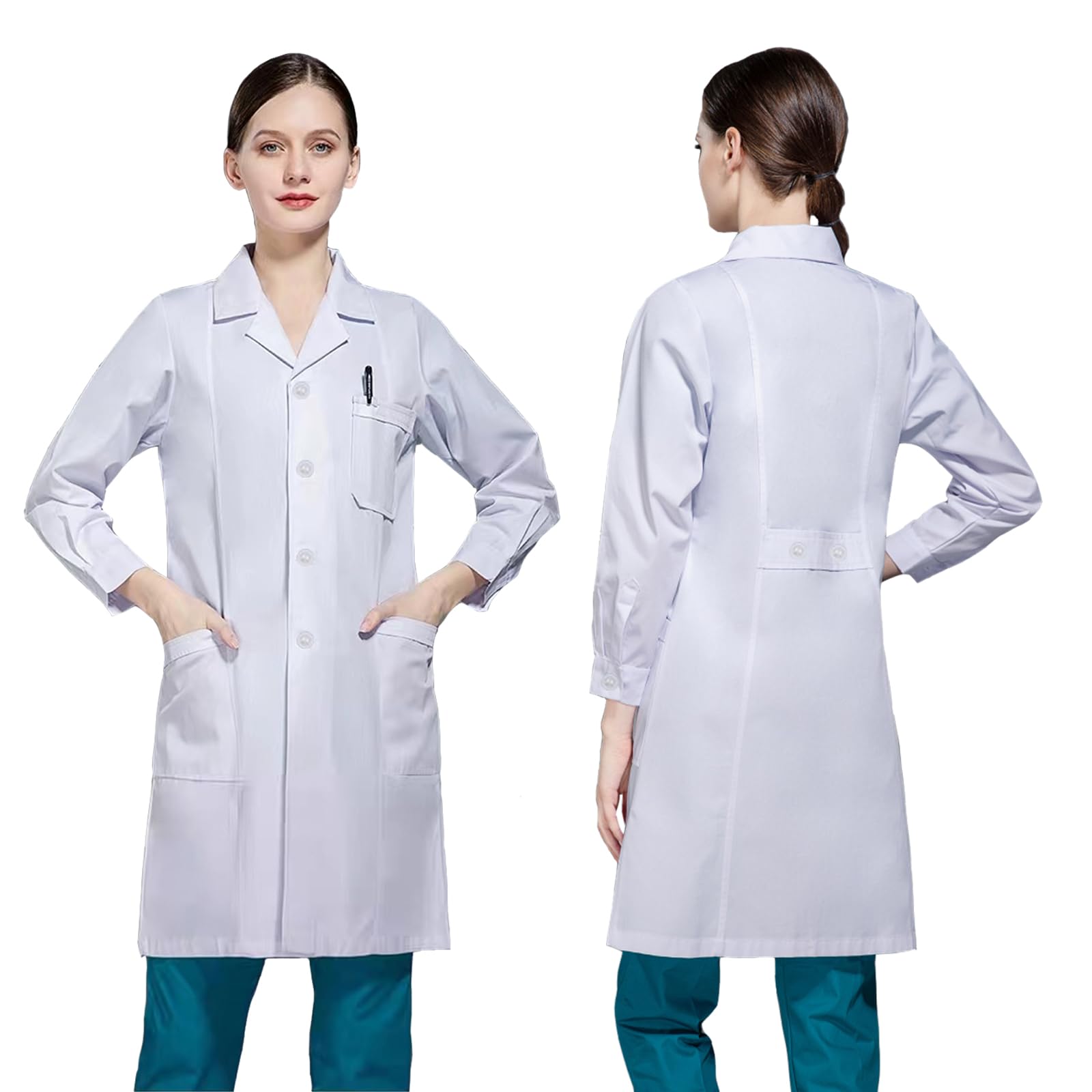 Laborkittel Baumwolle Arztkittel Damen Herren,S