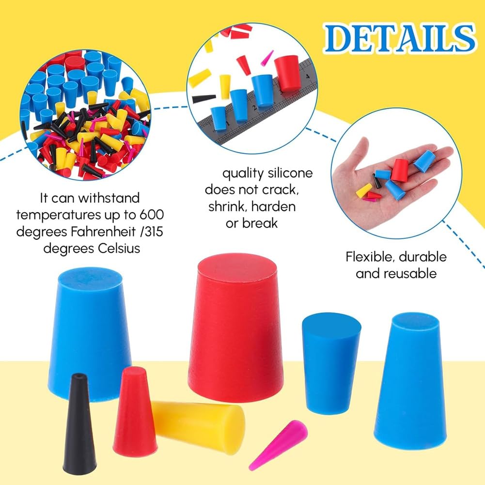 250 Pezzi 8 Misure Kit di Tappi Conici In Silicone Kit di Verniciatura A Polvere Tappo di Scarico del Condizionatore D'Aria per Verniciatura A Polvere