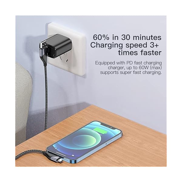 Multi USB Kabel Universal Ladekabel 4 in 1 Nylon Schnell Ladekabel mit USB Typ C Lightning Kabel für iPhone Android… – Bild 5