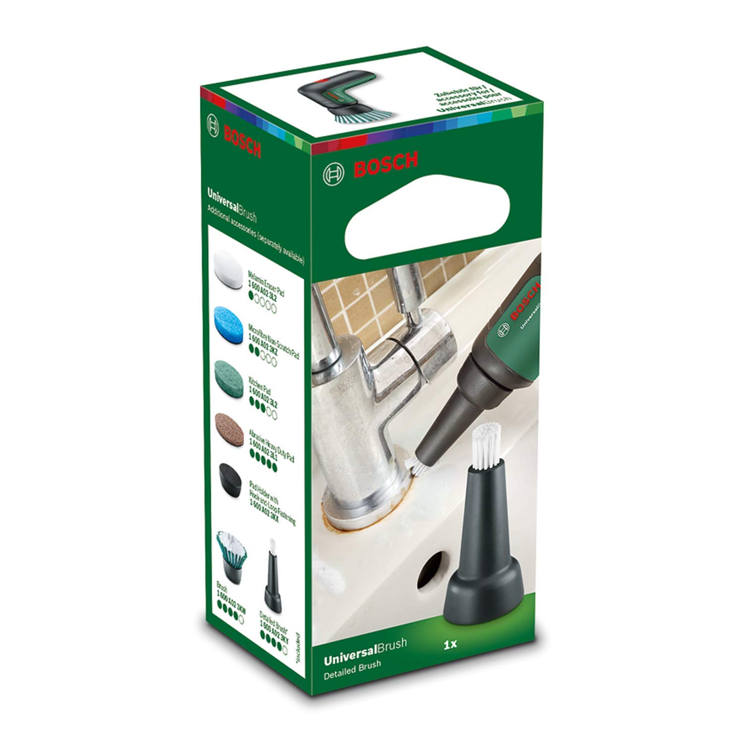 Bosch Home And Garden Szczotka Szczegółowa do Elektrycznej Szczotki Czyszczącej UniversalBrush, 1 Sztuka w Zestawie, w Opakowaniu Kartonowym