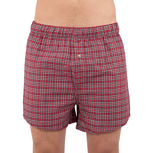 INTIMO Men's Plaid Boxer Short Casual Cotton Knit Lounge Underwear Loungewear Sleepwear