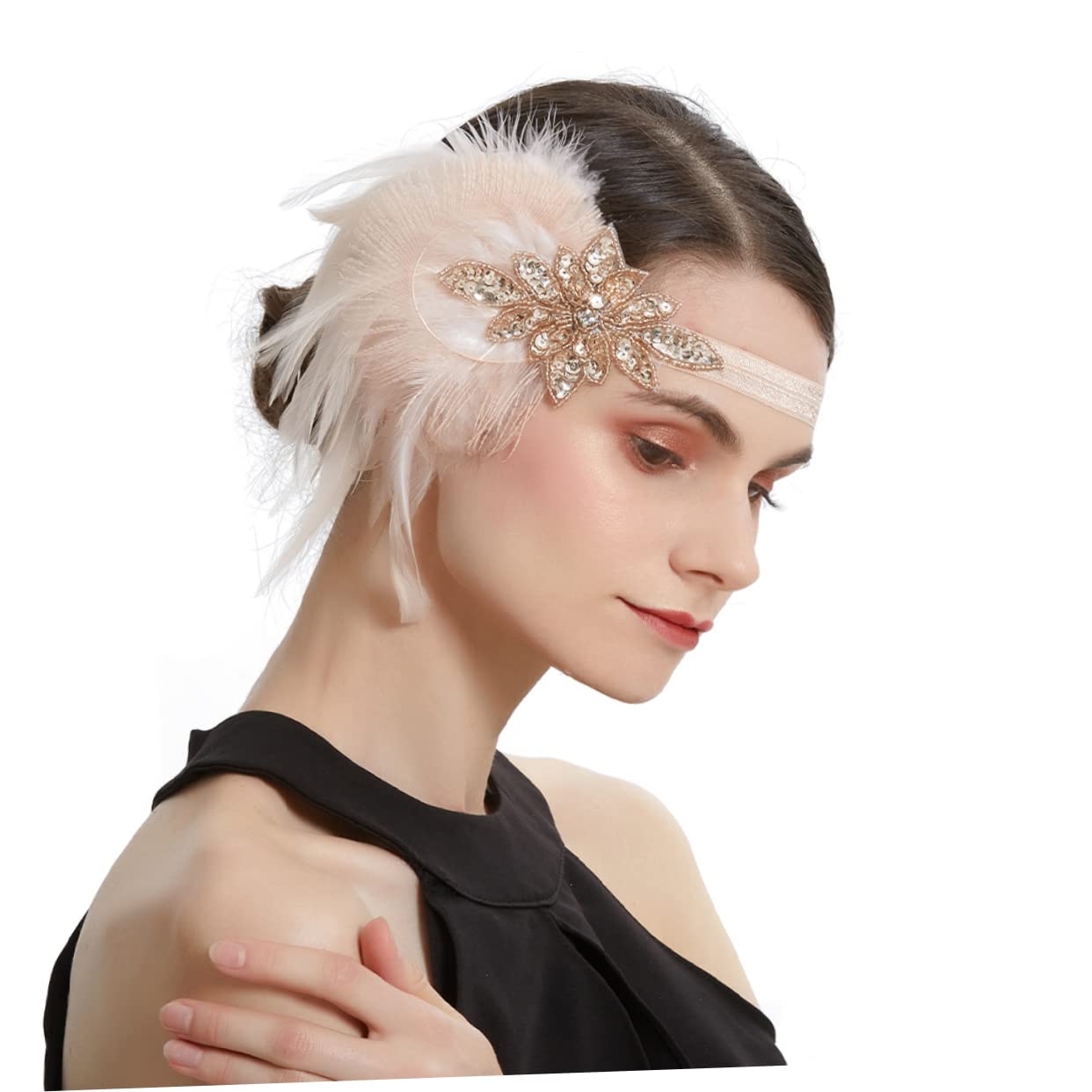 MAGICLULU 4 Pz sposa hair charms hair jewelry per flapper fasce vintage per le donne fasce flapper per le donne nozze copricapo sciarpa