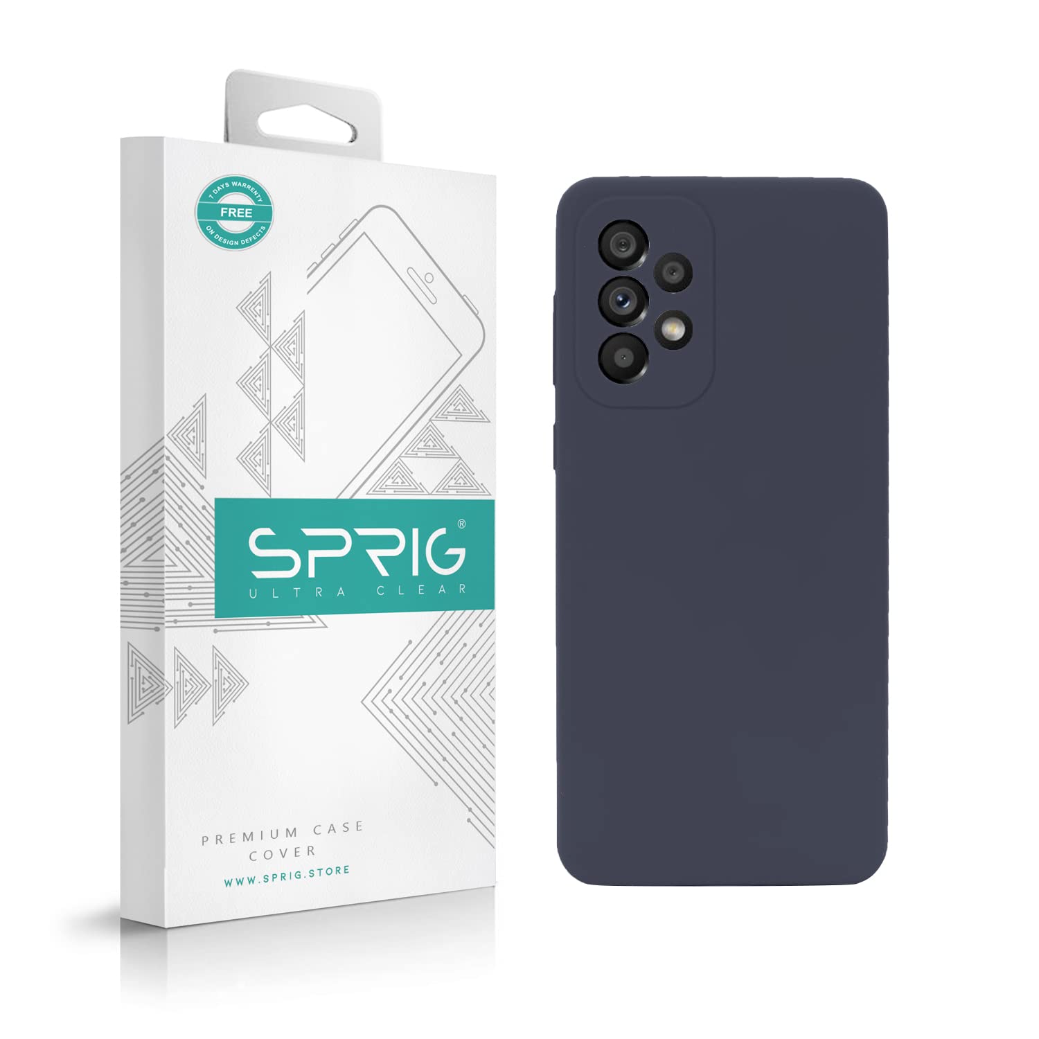 SPRIG Compatible with Samsung Galaxy A73 Phone Liquid Silicone Cover Premium Back Cover Drop Tested Shock Proof Mobile Case for Men, Women, Boys and Girls with Camera Protection (Midnight Blue) (B0B6WRG5N7) Amazon Price History, Amazon Price Tracker