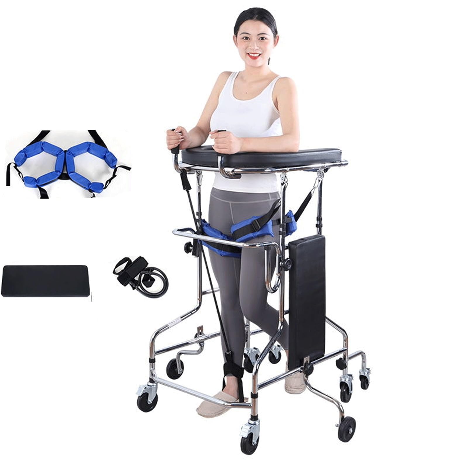 Deambulatore per Adulti L'allenamento e L'assistenza degli Arti Inferiori, Altezza Regolabile per Anziani, Disabili, Ictus, Emiplegia, Riabilitazione Post-operatoria (Size : Men's)