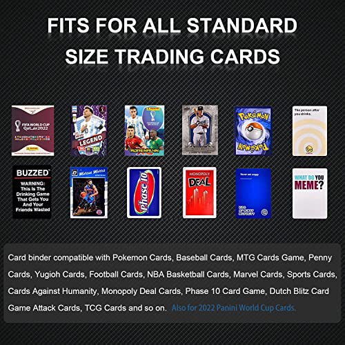Jhkim Trading Card Binder 9 Pockets - With 600Pcs Card Sleeves Holder, Baseball Binder Holds Up To 540 Cards, Fits For Pokemon, Football, Yugioh, Sports, Hockey And Nfl Cards #TOP3