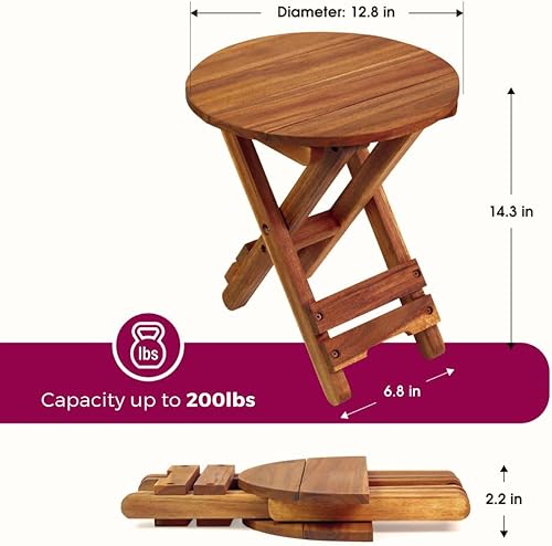 Miniatura 3 de DAXULY Mesa de patio pequeña, mesa auxiliar plegable al aire libre, mesa auxiliar portátil, mesa auxiliar pequeña, mesa auxiliar, mesa auxiliar