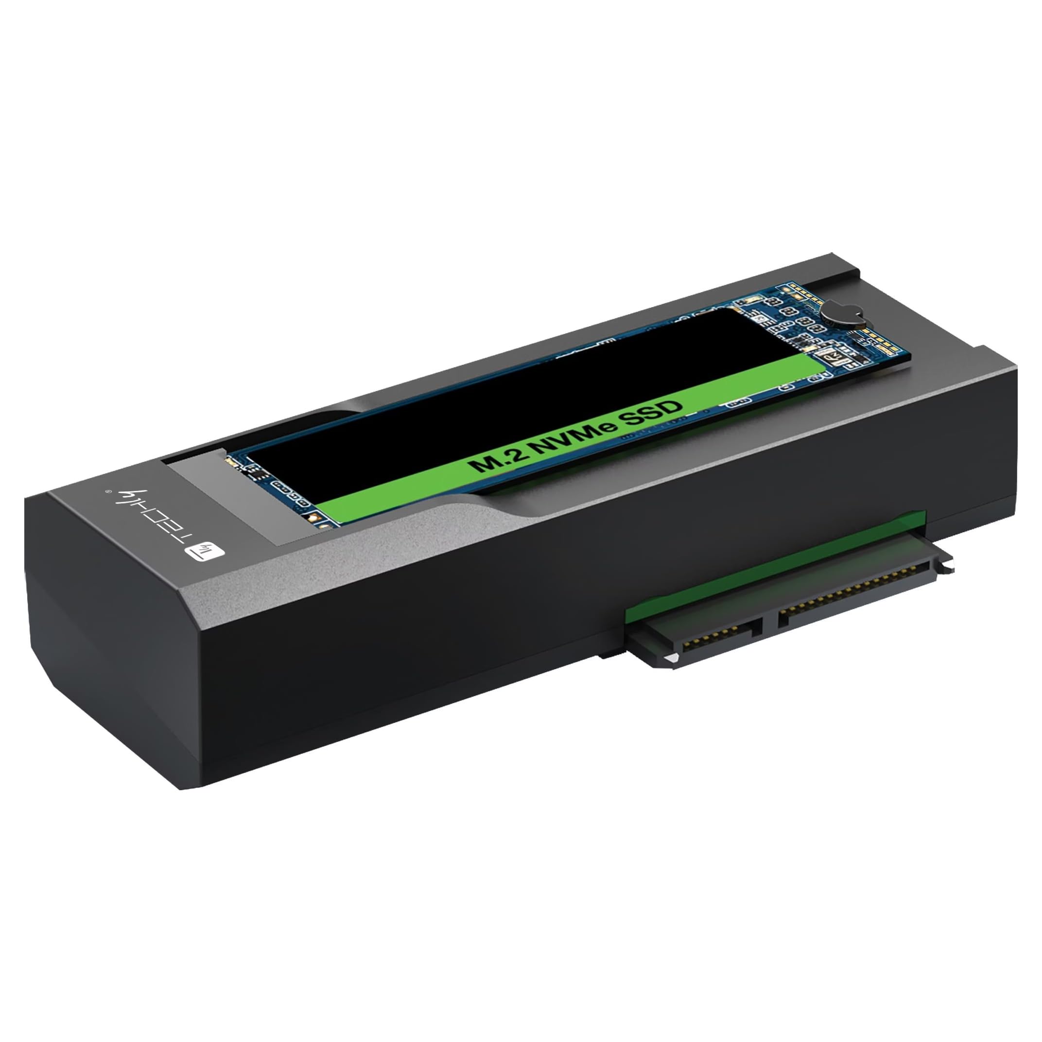 Techly 623615 Adattatore/Duplicatore per HDD/SSD SATA da 2,5”/3,5” e SSD NVME M.2 Nero