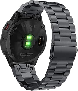 YOOSIDE for Garmin Fenix 7 / Fenix 6 / Fenix 5 Plus Quick Fit Watch Strap, 22mm Stainless Steel Metal Replacement Wrist Band for Garmin EPIX 2,Fenix 6 Pro, Approach S62,Forerunner 955 (Black)