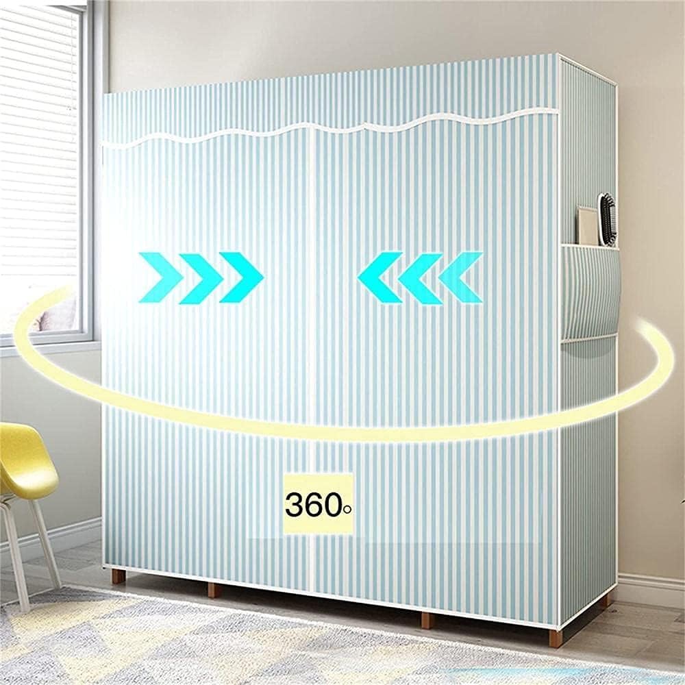Bedroom Wardrobe Fabric Stripe Wardrobe Storage Organiser Open Portable Fold Wardrobe Dividers Clothes Rack (Size : 165 41 58CM) (165 * 41 * 90CM)