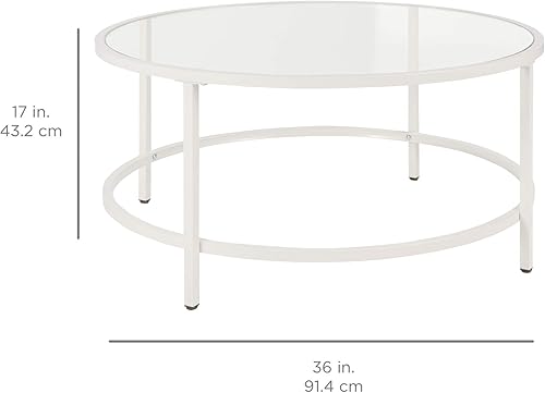 Miniatura 16 de Best Choice Products Mesa auxiliar redonda de cristal templado moderna de 36 pulgadas para sala de estar, comedor, té, decoración del hogar con