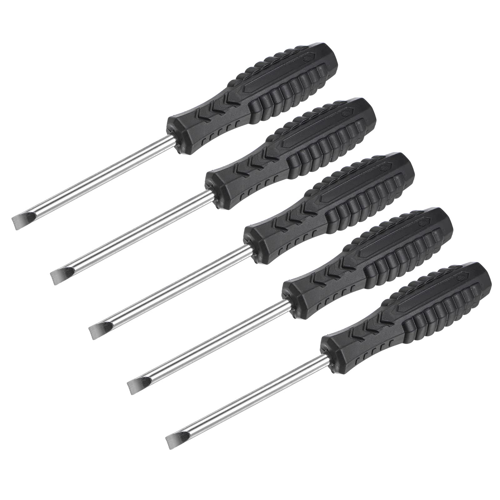sourcing map Mini Slotted Screwdriver, 5.0mm Flat Head with Non-Slip Handle for Small Appliances, 5 Pcs