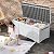 DWVO 120 Gallon Outdoor Louver Storage Deck Box w/Seating Cushion, Large Storage Box for Outdoor Pillows, Garden Tools and Pool Supplies, Resin, Waterproof, Lockable (White)