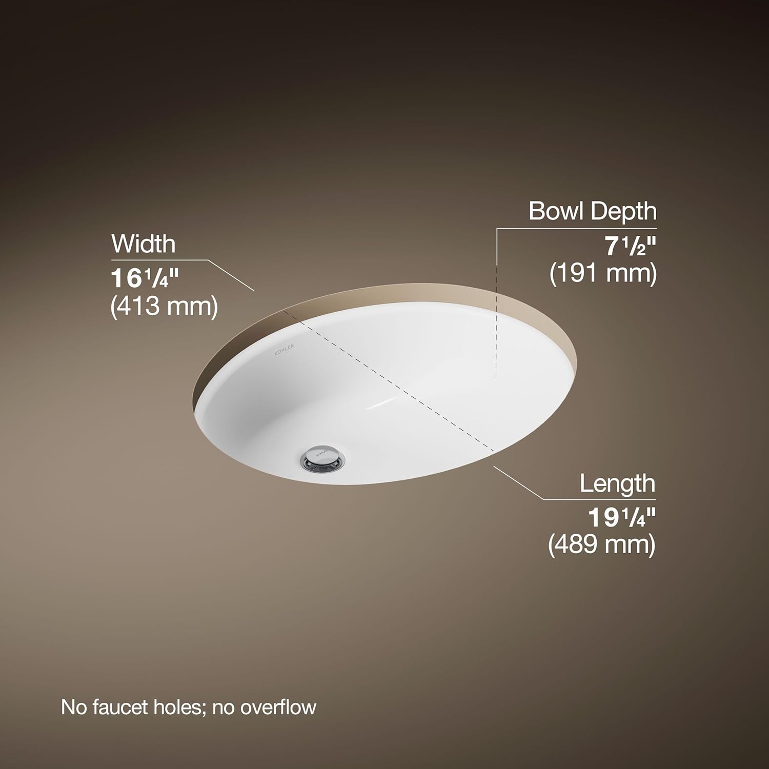 Kohler Caxton Sink Dimensions Diagram
