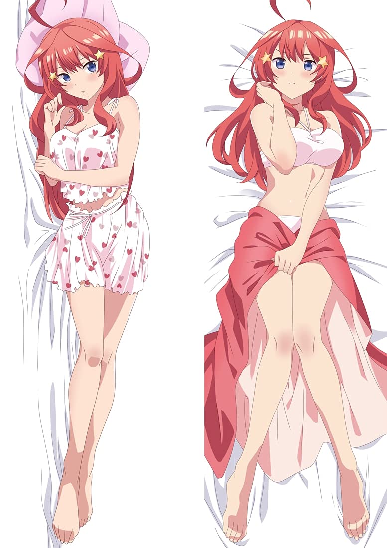 Dakimakura Body Pillowcase Anime Pillow Cover Japan Go-Toubun no Hanayome Nakano Itsuki Lovely Bed Set 20x54inch Double-Side Manga Anime Cosplay Pillow Cushion Cover Home Room Decor SX164