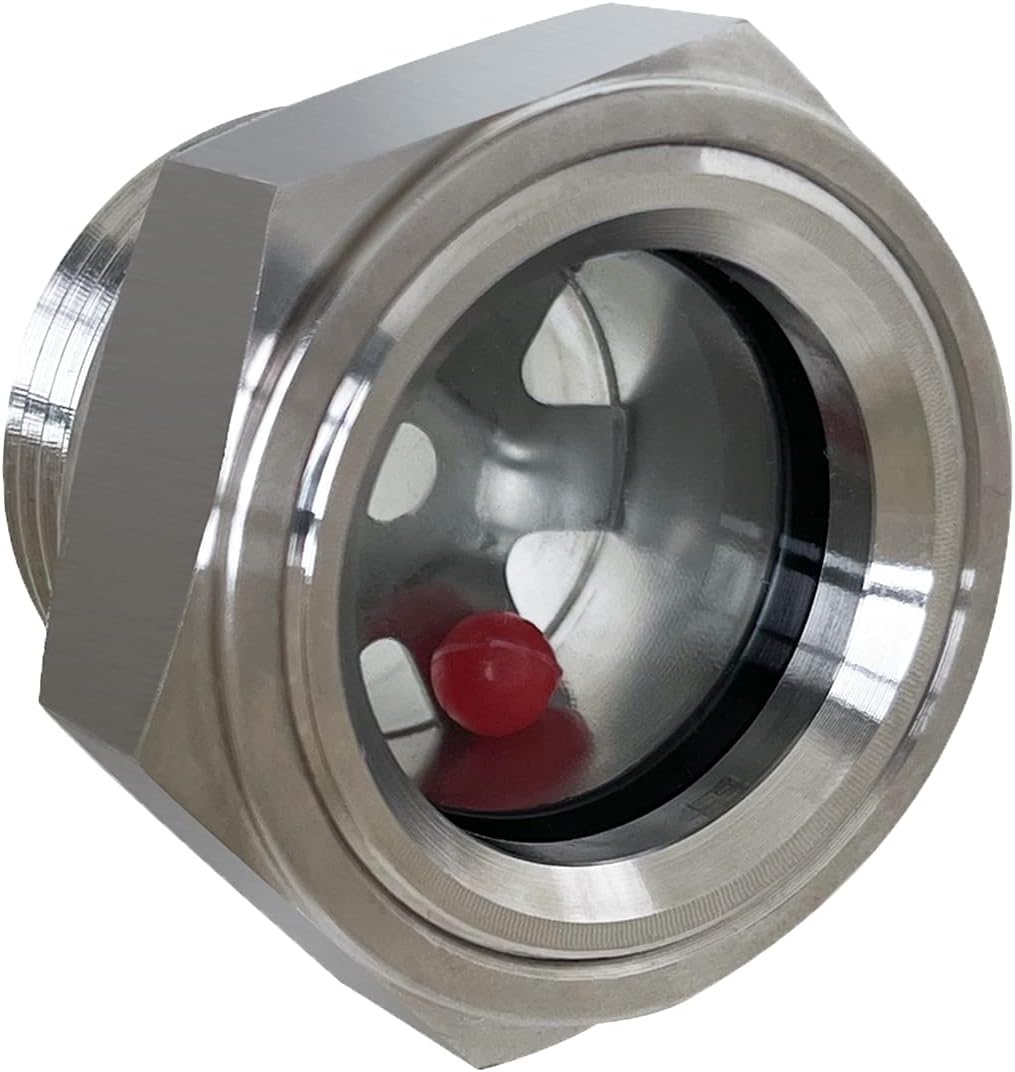 Buy 1'' NPT Male Threaded Stainless Steel Sight Glass Oil Liquid Level