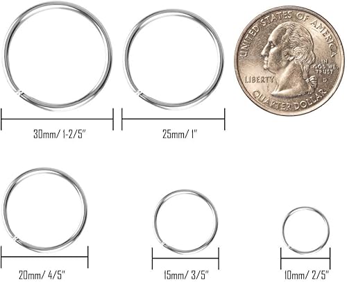 Miniatura 2 de Selizo 200 llaveros divididos a granel para llaveros y manualidades (5 tamaños)