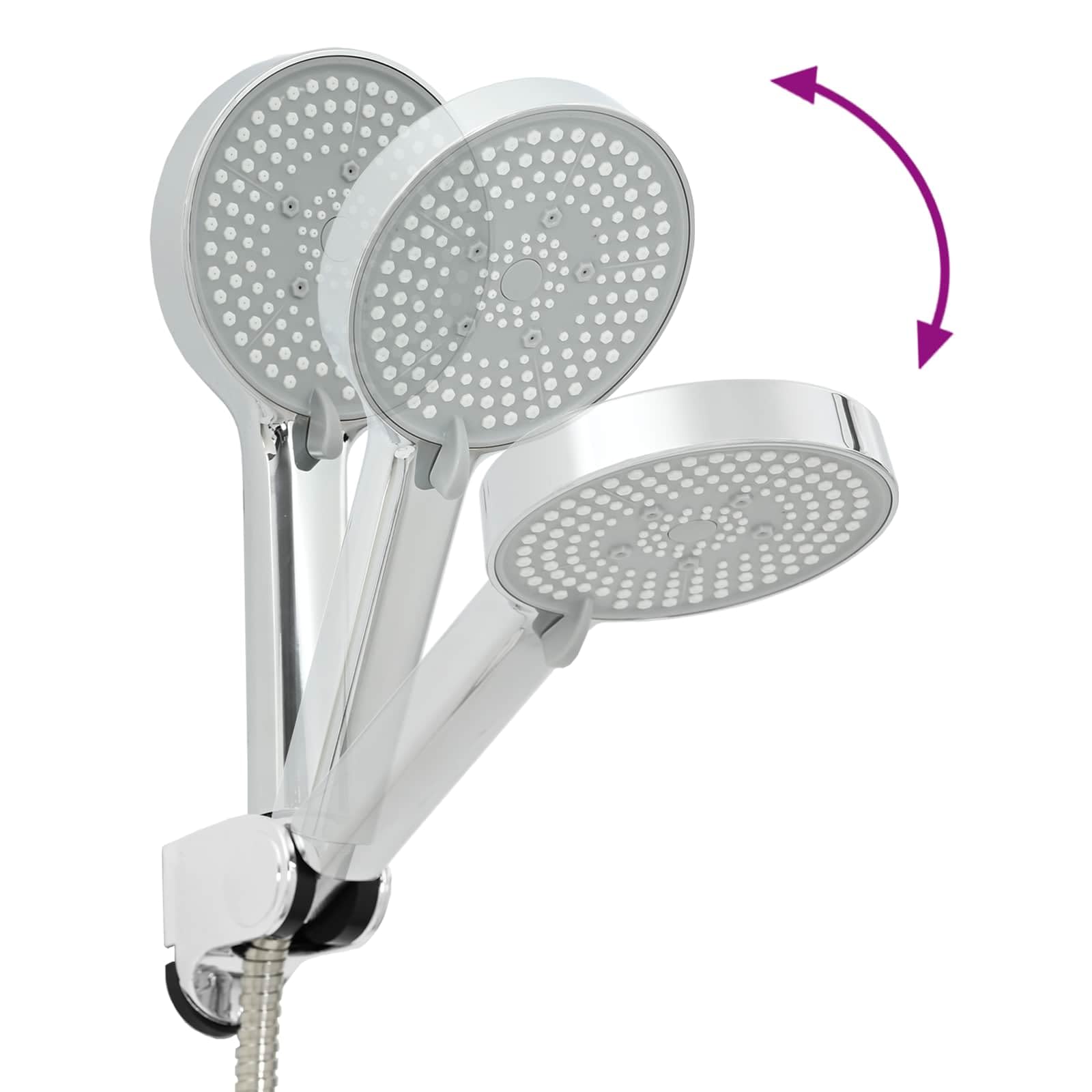Juego de alcachofa de ducha cromada G de 1 2 pulgadas, latón con 5 tipos de chorro, ahorro de agua, alta presión, ducha de lluvia para baño Wellness