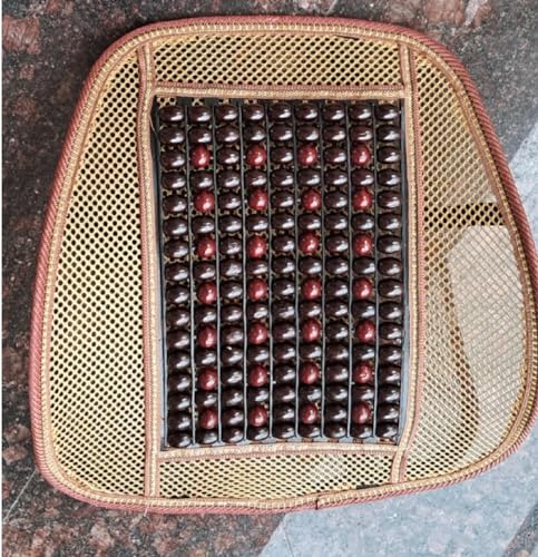 Image of Q1 Beads Wooden Beads Lumbar Back Support Seat Cover Cushion for Chair /Car (1 Pack, Brown)