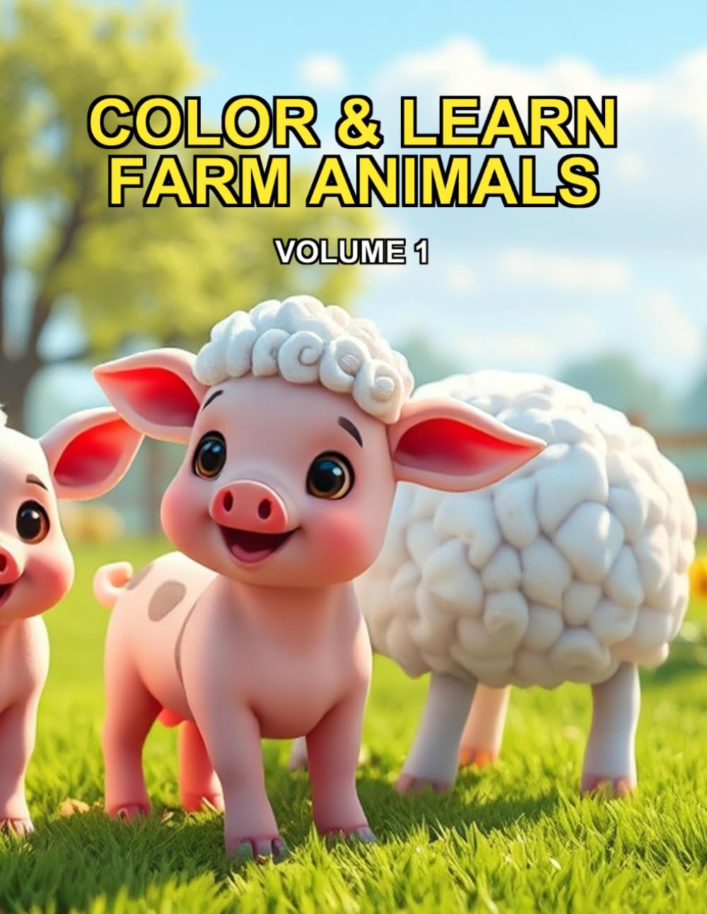 Color & Learn: Farm Animals: Bold and Easy Coloring Book for Toddlers & Kids - Learn First English Words with Big Outlines & Fun Farm Friends (Volume 1)
