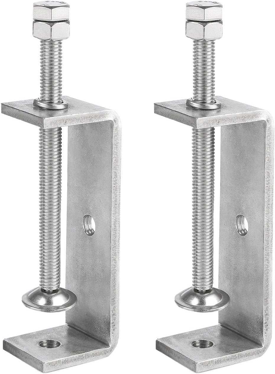2 Pack 304 Stainless Steel C Clamp 4 Inch C Clamps for Woodworking and Welding Mounting，Suitable for Home and Professional Use