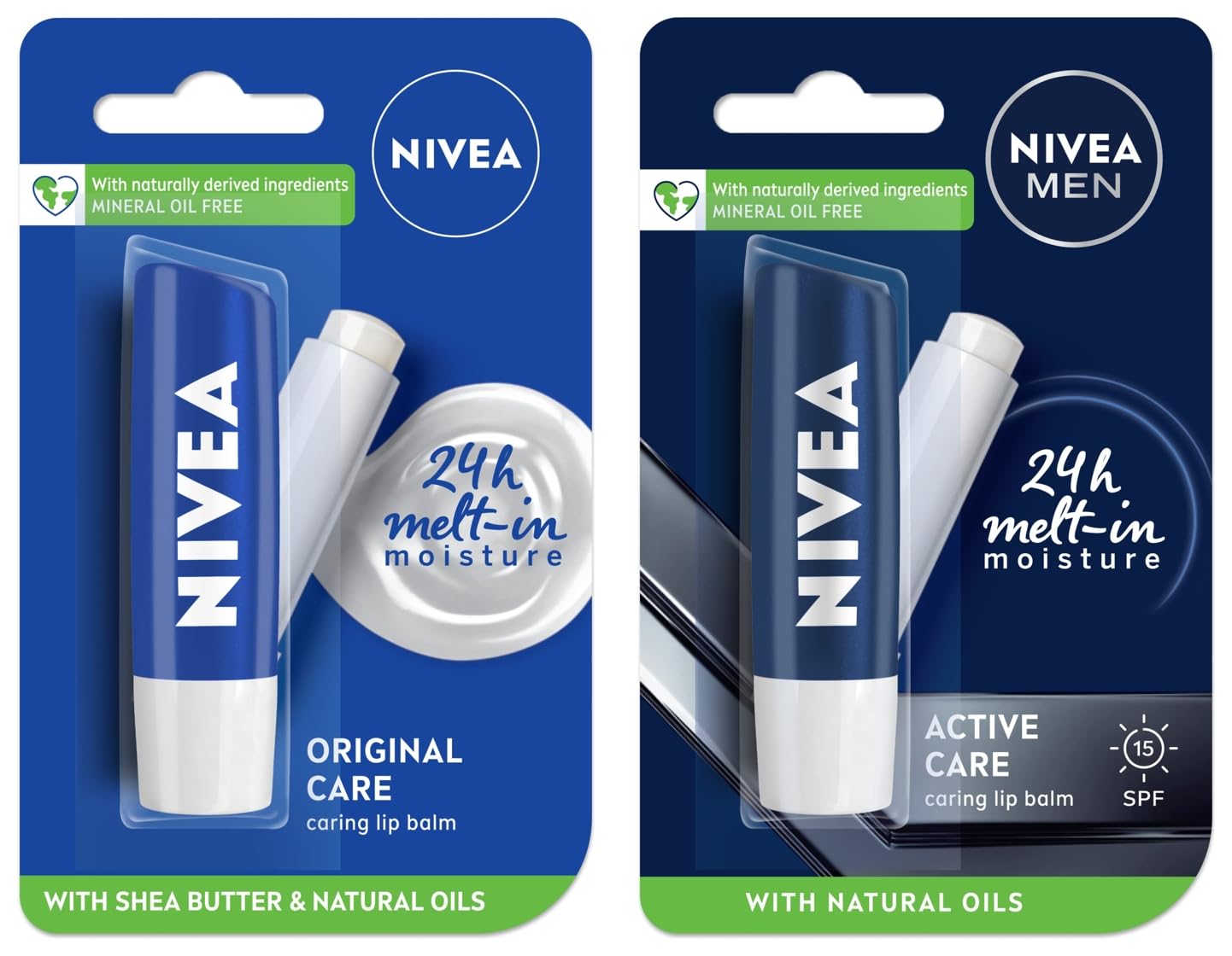 NIVEA Lip Balm, Original Care, 4.8g & NIVEA Men 24 H melt-in mpisture Active Care clearing Lip Balm, SPF 15, 4.8g-image-16