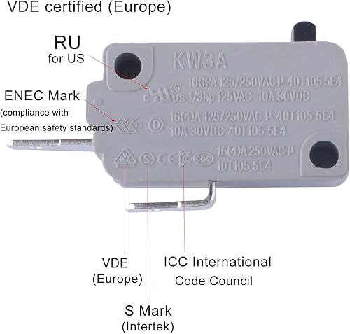 Miniatura 3 de Interruptor de puerta de microondas KW3A reemplazo para microondas DR52 16A 125/250V (normalmente abierto y normalmente cerrado)
