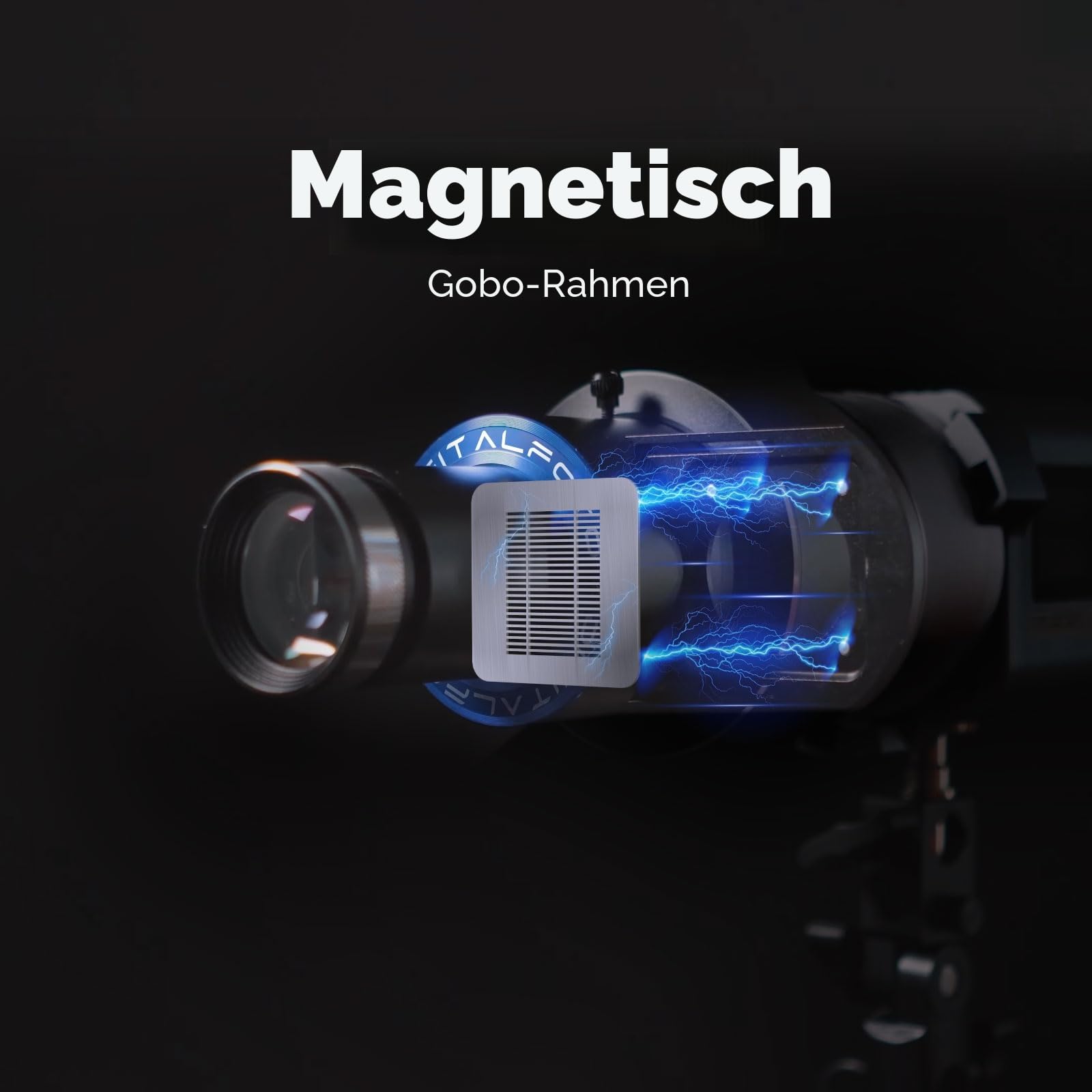 DF DIGITALFOTO Optischer Snoot mit Standard-Bowens-Halterung,GOBO-Projektor,Fotografie-Spotlight-Projektionszubehör,kompatibel mit Aputure Amaran 100X/D,200D/X,150/300C,Aputure Storm 400X,Godox SL60