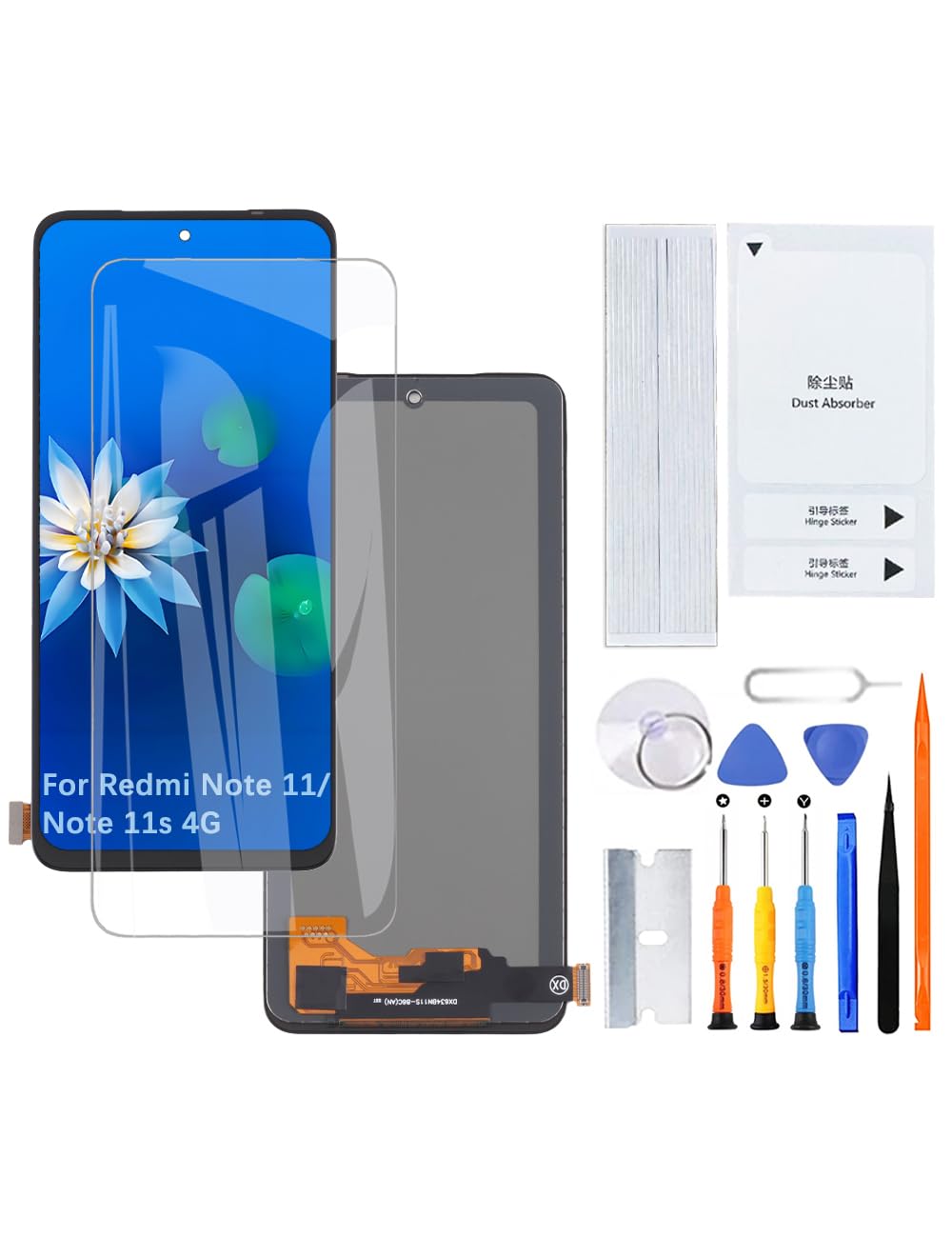 H&LYCYJ Schermo Display per Xiaomi Redmi Note 11/Note 11s 4G TFT 2201117TG 2201117TI 2201117SY 2201117SL LCD Schermo di Ricambio Assembly con kit