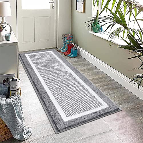 Hebe Indoor Door Mats Runner 24"X59" Non Slip Front Door Mat Absorbent Mud Trapper Mats Washable Muddy Mats For Dogs Low-Profile Shoes Scraper Mat Runner For Kitchen Laundry Bathroom #TOP6