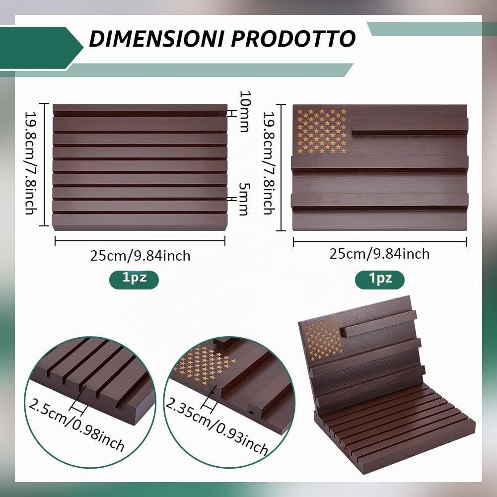 PH PandaHall Espositore Monete Legno Espositore per Monete da Collezione Portamonete in Legno Marrone Contiene 58 Moneta per La Cerimonia di Premiazione Del Desktop Dell'Ufficio