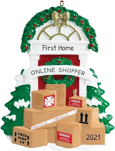 Adorno de compras personalizado 2024 Adornos de compras en línea para árbol de Navidad, regalos adictos a las compras, bolsas de compras de