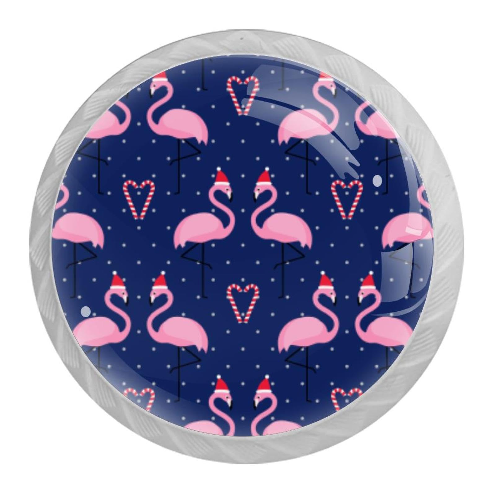 Tqmspg 4 Pieces Drawer Pulls Flamingo Door Knobs Dresser Handles for Kitchen Wardrobe Cupboard Hardware Furniture