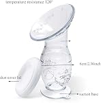 Manual Breast Pump,4oz 100ml Food Grade Silicone,Soft Silicon Bottle for Breast Milk Collection