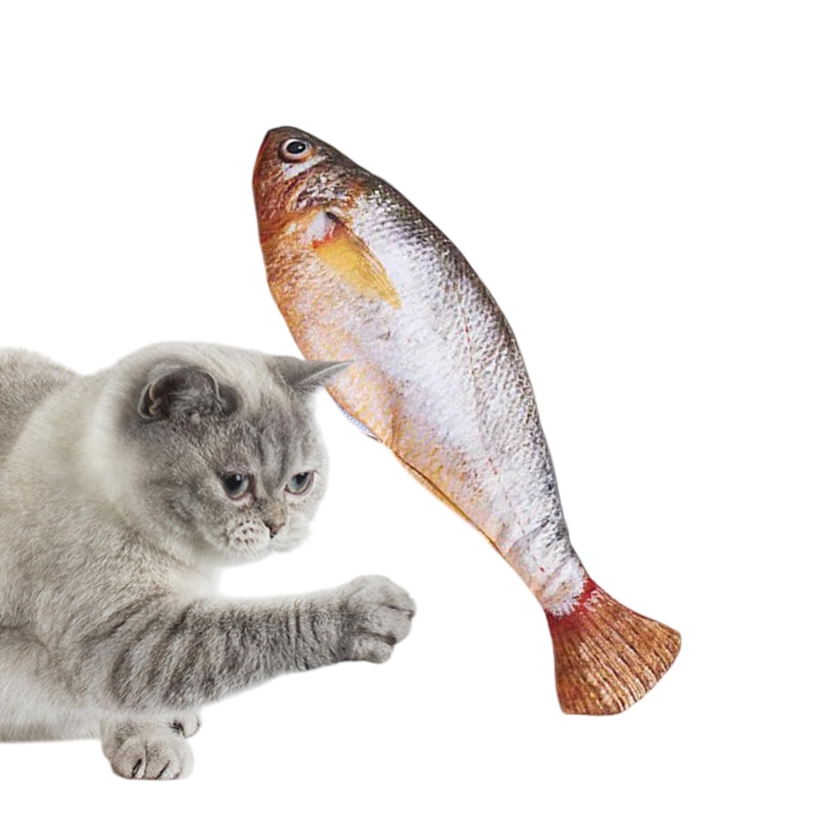 Juguetes para Gatos， Juguete Interactivo for Gatos y Peces, enriquecimiento eléctrico automático for aliviar el aburrimiento, Juego de Ejercicios(Little Yellow Croaker)