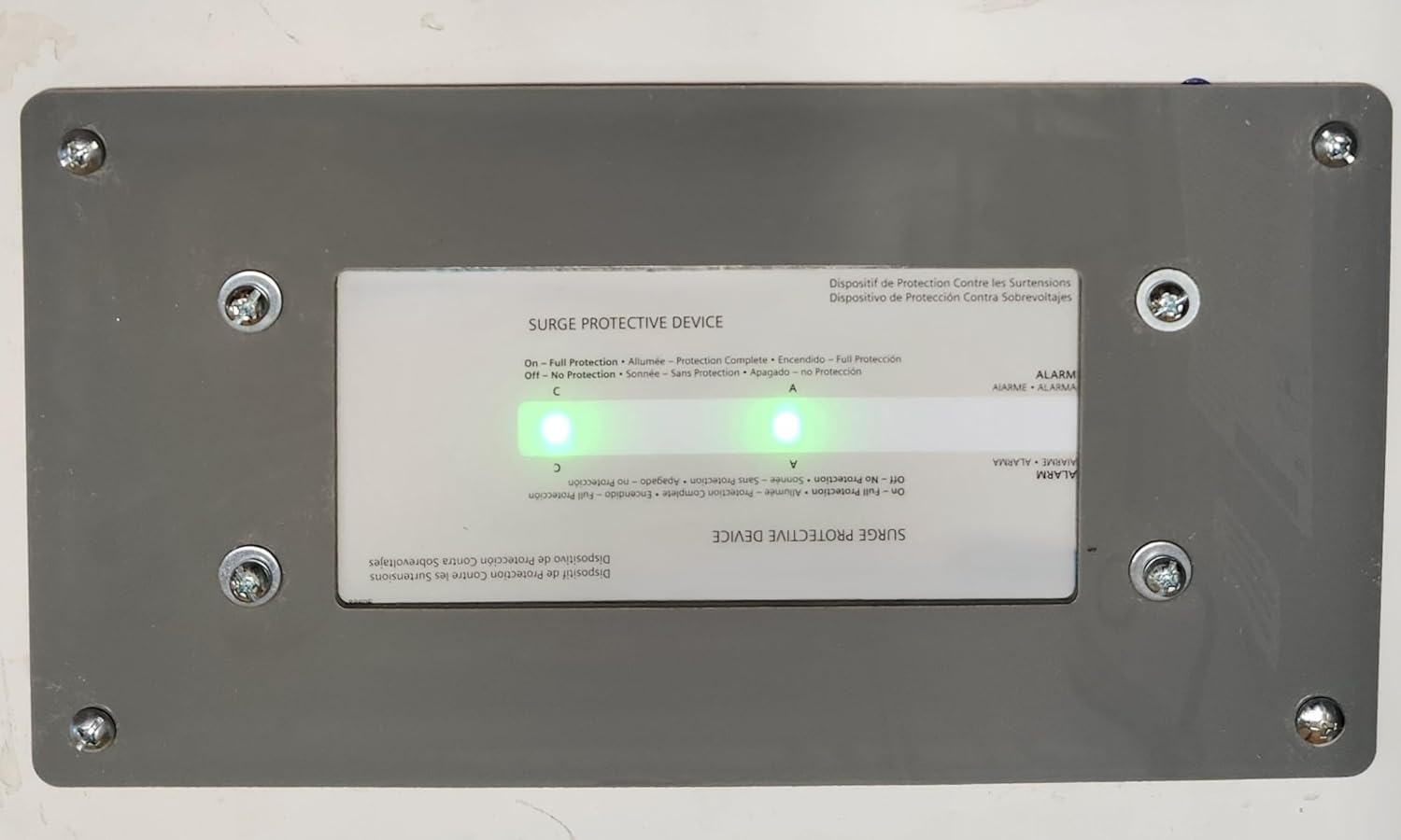 Flush Mount Plate for Whole House Surge Protection Device, Compatible with FS060, FS100, and FS140, Acrylic - Gray