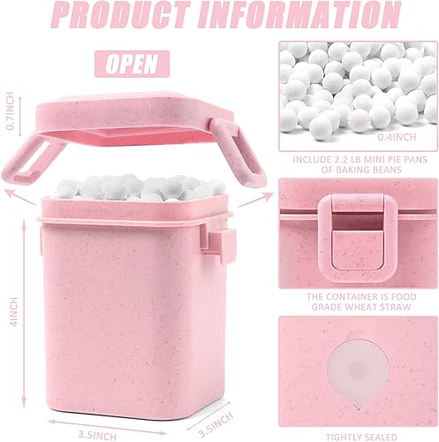 Miniatura 5 de Pesas de cerámica para tartas, 2.2 libras, pesos de pastel de 0.394 pulgadas para hornear ciegos, pesos naturales reutilizables para tartas con