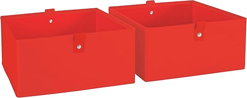 Miniatura 8 de RiverRidge Juego de 2 cubos de almacenamiento plegables para niños, organizador de contenedores de 10.5 pulgadas con asas, organizador de armario