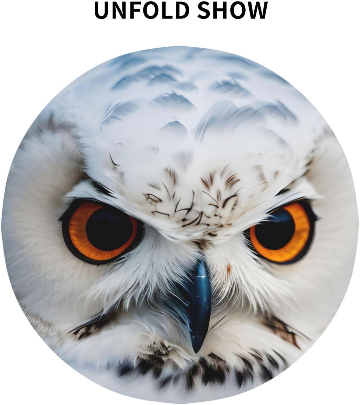 Snowy Owl Eyes Print Wrinkle Free Dining Table Cover for Birthday Party Farmhouse Tablecloths Up to 60 x 60 Inches