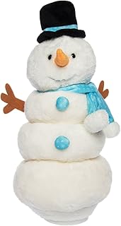 Simply Genius Singing Dancing Snowman: Animated Plush Toy Doll Stuffed Animal Light Up Moving Figure Christmas Decorations Snowman Decorations Gift