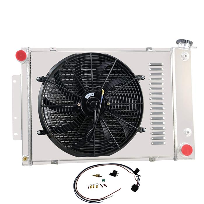 Buy CoolingSky 4 Row All Aluminum Radiator +Fan Shroud&Thermostat Relay Kit Combo for 196769