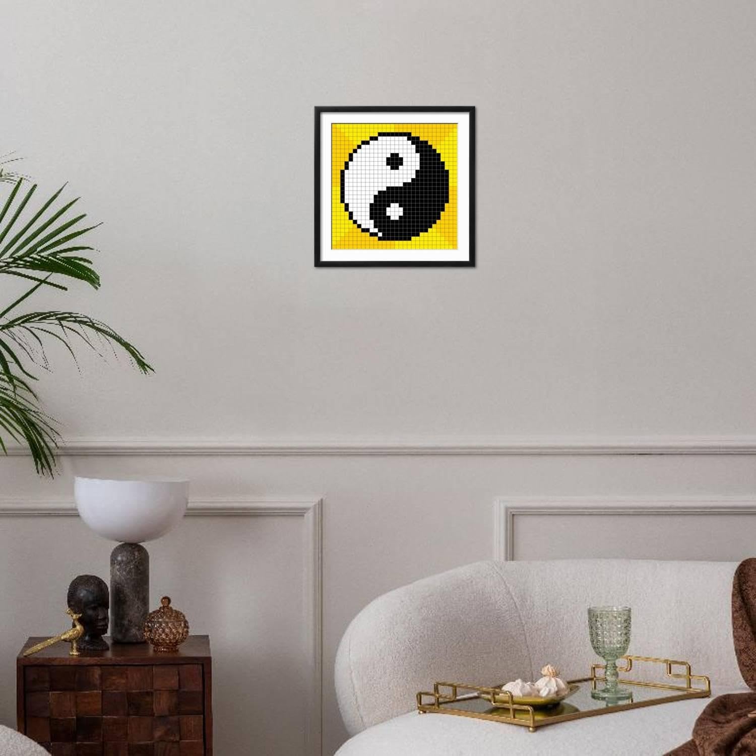 Amazon.com: ART.COM Wall Art Print 8-Bit Pixel-Art Yin Yang Symbol