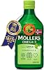Moller’s ® | Omega 3 Cod Liver Oil | Omega-3 Dietary Supplements with EPA, DHA, Vitamin A, D and E | Superior Taste Award | Pure & Natural cod Liver Oil | 166 Year Old Brand | Apple | 250 ml
