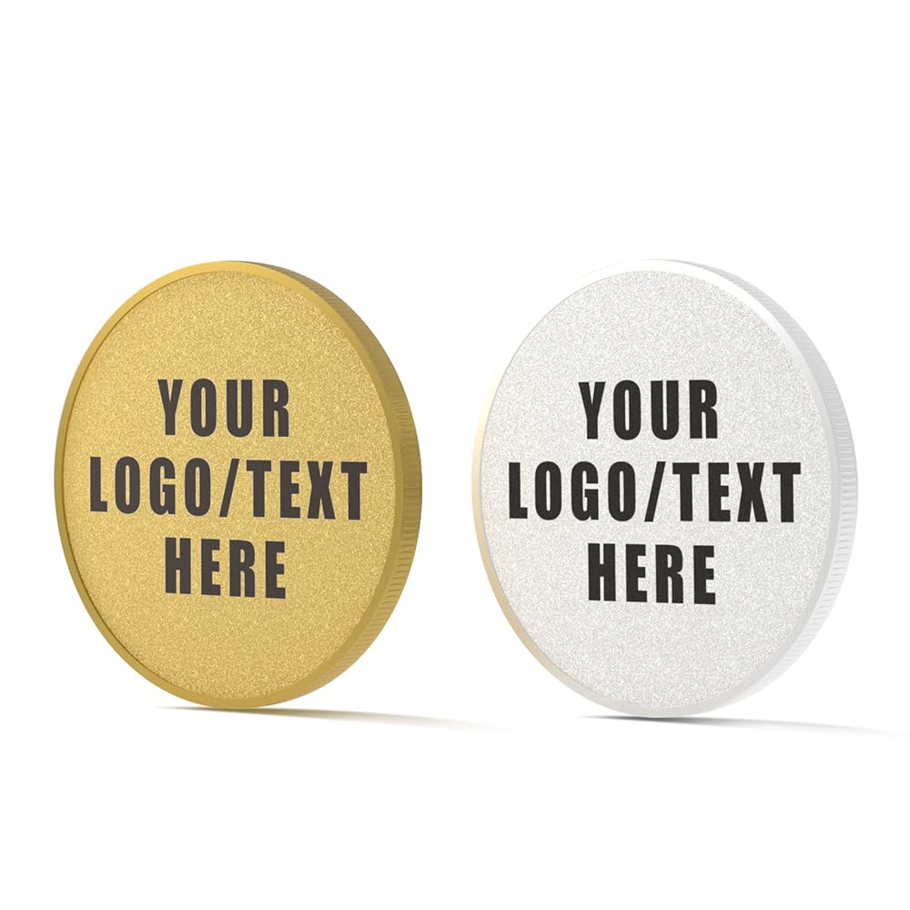 10 Personalized Metal Pocket Coins, Full-Color Print Your Logo and Text, Custom Challenge Coins, Present for Company Club Events, Teacher Appreciation